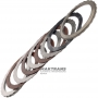 Комплект стальных и фрикицонных дисков FORWARD Clutch FORD E4OD, 4R100 — 3 фрикицонных диска (общая толщина без пружинного диска 23.85 мм), F2TZ-7B164-A, C6AZ-7B442-A, E9TZ-7B442-D