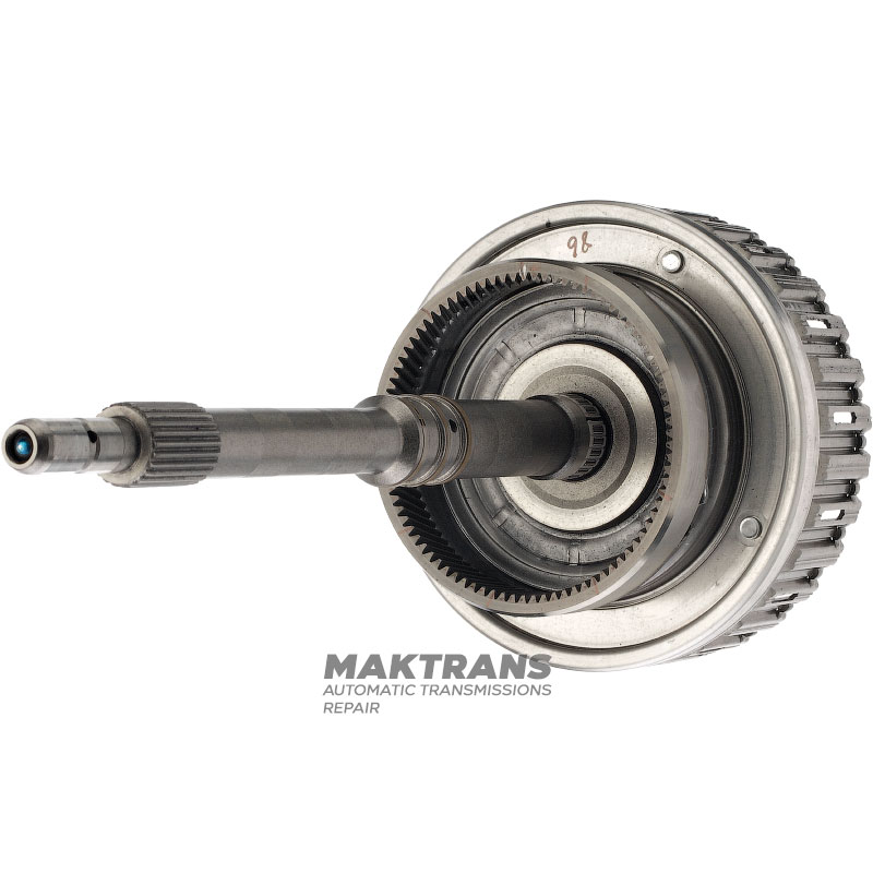 Вхідний вал, брабан K2 Clutch (порожній, без дисків) MERCEDES-BENZ 722.9 - загальна довжина вала 417 mm, 86 зубів на кільцевій шесетрні, від поршня до стопора 28 мм
