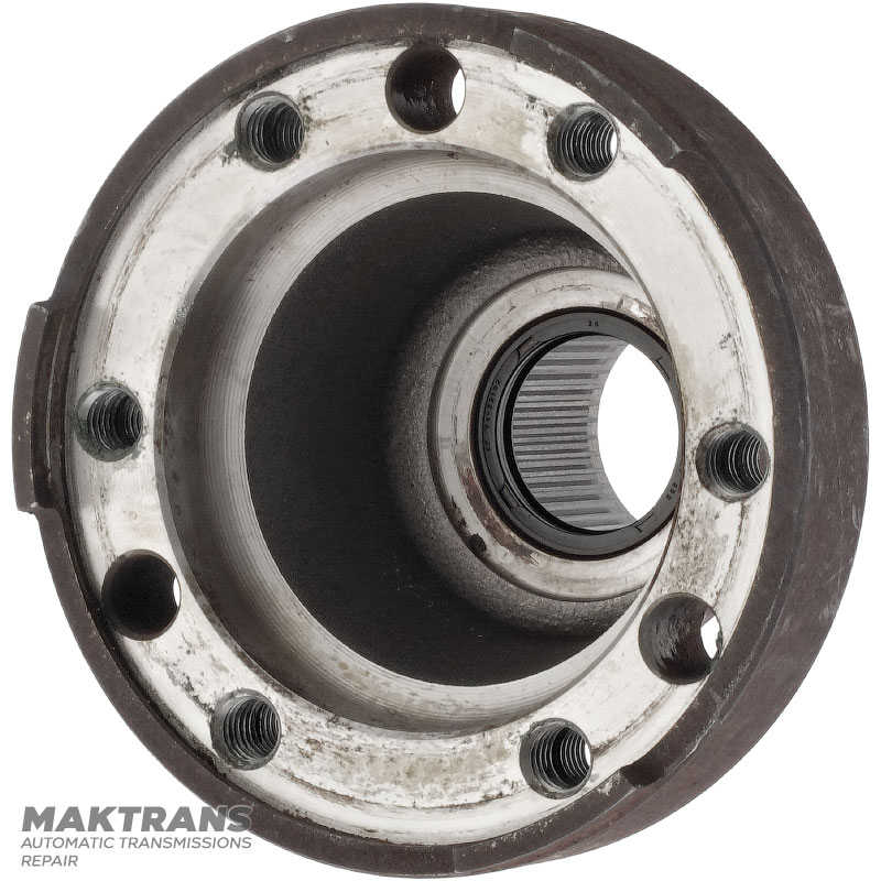 Фланец выходного вала ZF 8HP50, GA8HP50Z (Alfa Romeo Giulia (952) 2.2d, 1101014166, 55266388, 55268532) — высота 104 мм, 43 шлица, 6 крепежных отверстий (вн.Ø 8.40 мм)