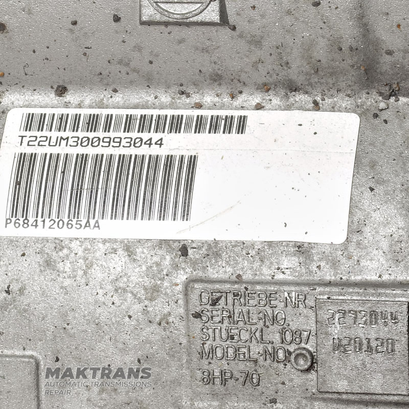 Автоматична трансмісія (у зборі, без гідротрансформатора) ZF 8HP70 4WD - P68412065AA, 1087020120