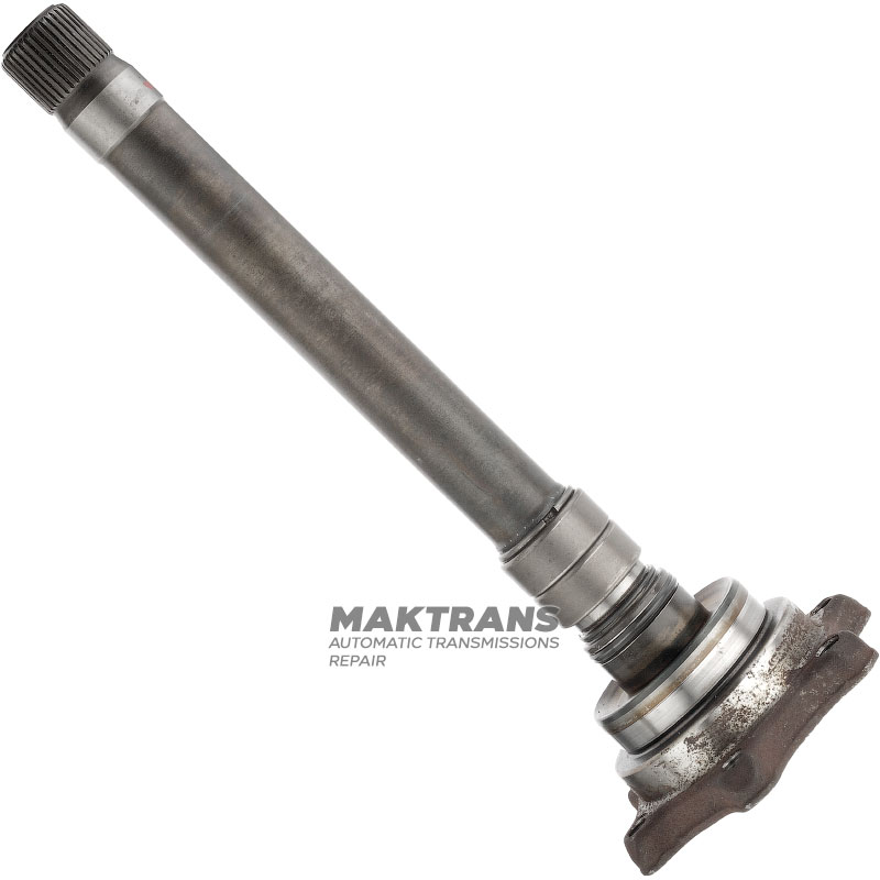 Вал с фланцем (раздатки) VAG DSG6 DQ250 02E — 0CN409355B, общая длина 334 мм, 6 крепежных отверстий (расстояние между центрами 50 мм)