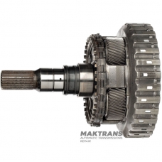 Выходной вал, барабан D Clutch, планетарная передача №4 ZF 8HP70, 1102242079 — общая высота 233 мм, 4 сателлита (37 зубьев), 23 шлица (нар.Ø 30.80 мм, длина шлицев 50 мм), сьемная парковочная шесетрня