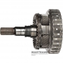 Выходной вал, барабан D Clutch, планетарная передача №4 ZF 8HP70, 1102242079 — общая высота 233 мм, 4 сателлита (37 зубьев), 23 шлица (нар.Ø 30.80 мм, длина шлицев 50 мм), сьемная парковочная шесетрня