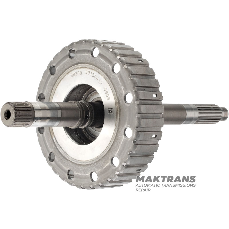 Входной вал, барабан 3-5-R Clutch (пустой, без дисков) Hyundai / KIA 454143B200 — общая высота 343 мм, 23 шлица (нар.Ø 24.40 мм) / 20 шлицев (нар.Ø 24.05 мм)