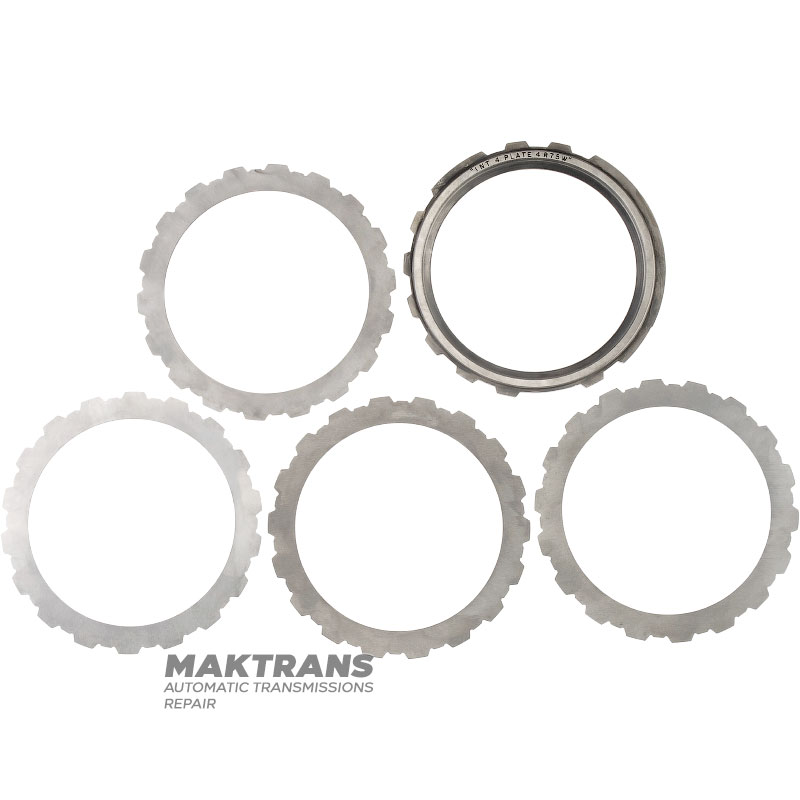 Комплект стальных дисков Intermediate Clutch / FORD AOD, AODE, AODE-W, 4R70W, 4R75E, 4R75W — б/у, шлифованные, с восстановленной шагренью, XL3Z-7B442-AA, F7LZ-7B442-AA
