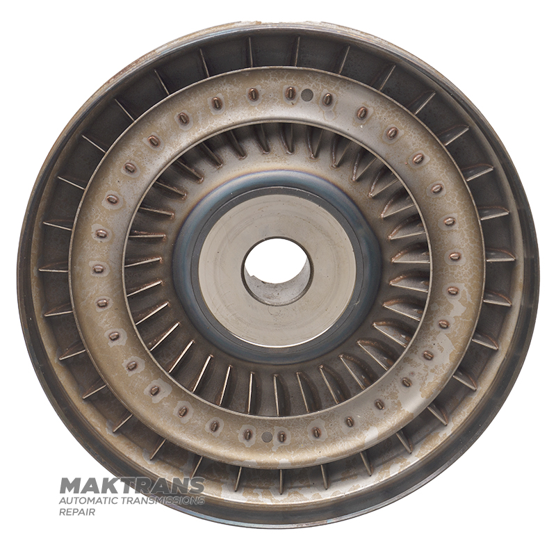 Колесо насосное гидротрансформатора Nissan RE4R03A / JATCO JR403E — нар.Ø корпуса 253.30 мм, нар.Ø шейки 38.85 мм / 41.90 мм, маркировка гидротрансформатора KM