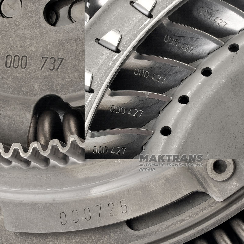 Колесо турбинное, пружинный демпфер гидротрансформатора ZF 8HP70, 8HP75, 8HP65A — маркировка лопастей 000 427