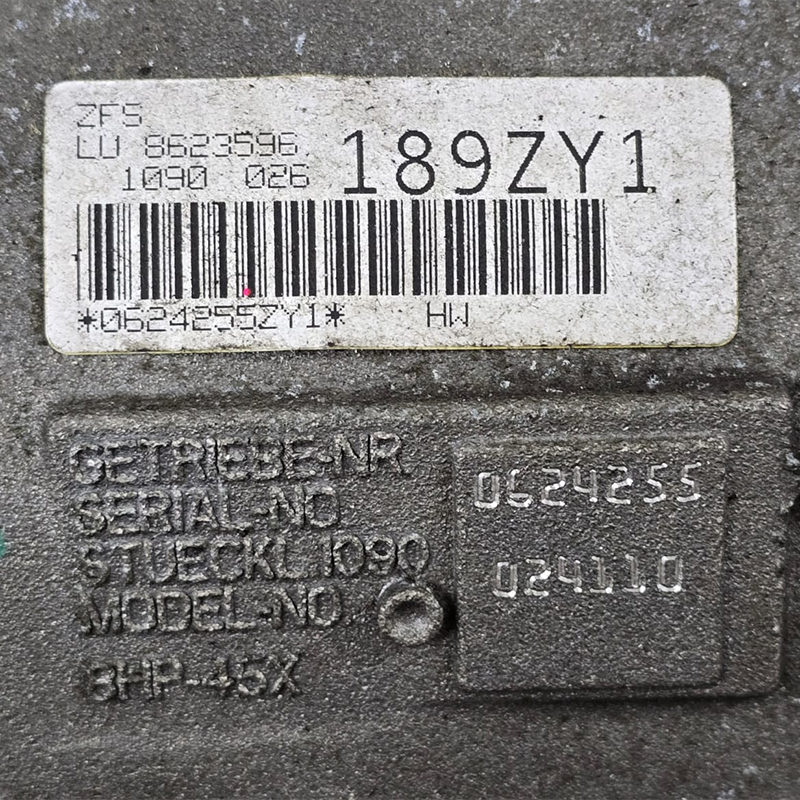 Автоматична трансмісія в зборі (з гідротрансформатором) ZF 8HP45X, 4WD - маркування ZY1, 1090026189, 1090024110 (BMW 3 serie F34)