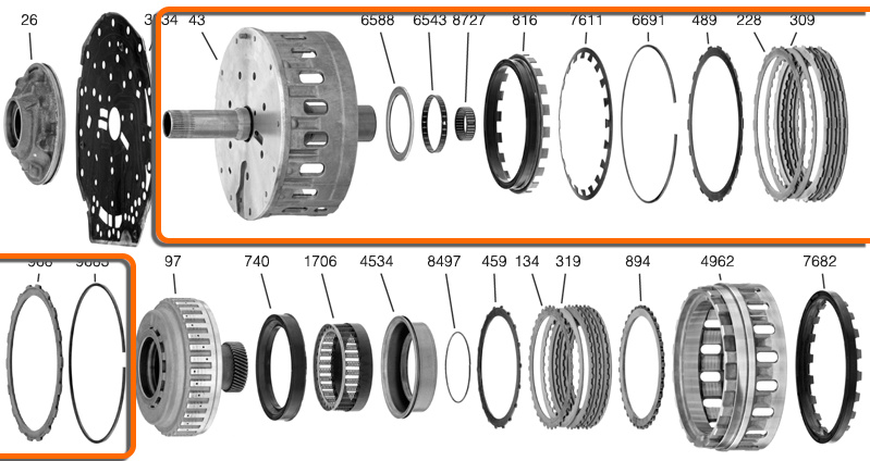 Ступица масляного насоса / корзина сцепления B1 Brake (3