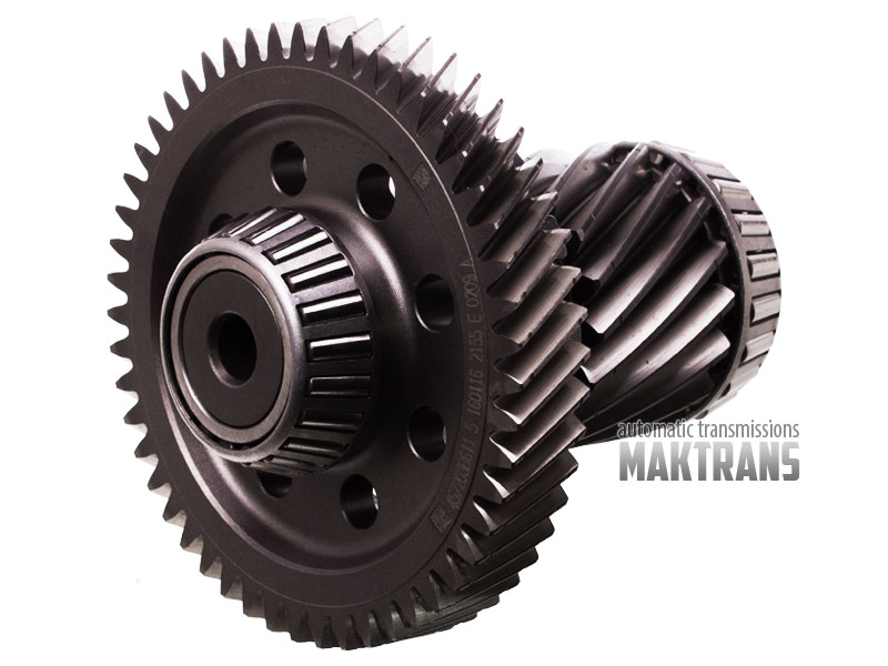 Intermediate shaft with drive gear (18 teeth / 70.65 mm) driven gear (51  teeth / 140.50 mm) and parking gear (15 teeth) automatic transmission А6MF1 